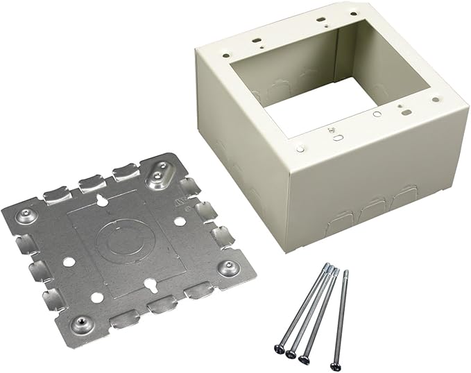 Legrand Wiremold V5744S-2 Metal Raceway for Extending Power, 500 and 700 Series, 2 Gang Extra Deep Switch and Outlet Box, 2 1/4" Deep, Ivory (1 Pack)