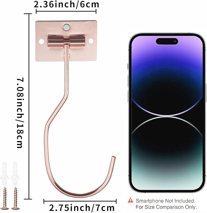 Self-Adhesive Banana Hooks, Foldable Magnetic Hanger Under Cabinet, Sturdy Metal Banana Holder for Kitchen, Space-Saving Design to Keep Bananas Fresh 3 Pieces Rose Gold
