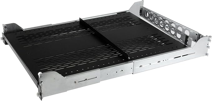 StarTech.com 2U Vented Sliding Server Rack Shelf w/ Cable Management Arm - 27.7 to 31.6in Adjustable Mounting Depth - 50lb - 19” Server Tray Shelf for Equipment Rack - 24in Deep , TAA (UNISLDSHF192)