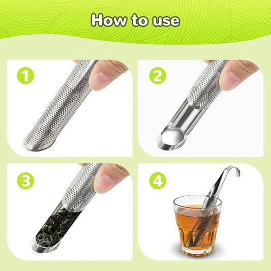 304 Stainless Steel Tea Diffuser, 2025 New Loose Leaf Tea Infuser, Portable Teas Infuser for Office and Home, Spices, Seasonings, Coffee Steeper for Coffee Lovers, Teas Holder Loose Leaf for Gift (3)