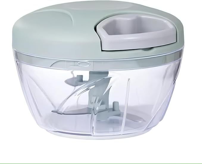 Generic Manual Vegetable Cutter Chopper, Hand Pull String Fruit and Vegetable Chopper and Mincer, Stainless Steel Blades, BPA Free (Green, 500ml), VS2024-04