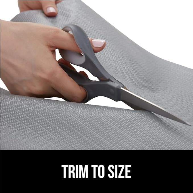 GORILLA GRIP DripGuard Shelf Liner, Non Adhesive Drawer and Kitchen Cabinet Protector, Slip Resistant BPA Free Smooth Surface Plastic Liners for Cabinets, Bathrooms, Closets, 12x120 Inch, Gray
