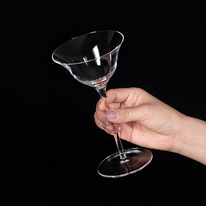 KAMMAK Martini Glasses Set of 2, 4.23 oz Clear Crystal Cocktail Glasses with Stem, Reusable Cocktail Glassware for Wedding Birthday Party, Bar, Margarita, Whiskey, Gin, Tequila, CT2201