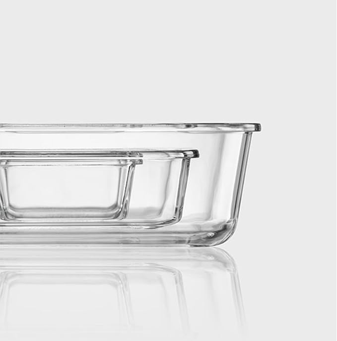 LocknLock LNG428S4W The Clear Heat-Resistant Borosilicate Glass Food Storage Set, 8-Piece (4 Containers + 4 Lids)