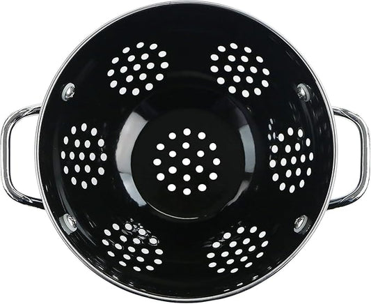 Calypso Basics by Reston Lloyd Powder Coated Enameled Colander, 3 Quart, Black,80100