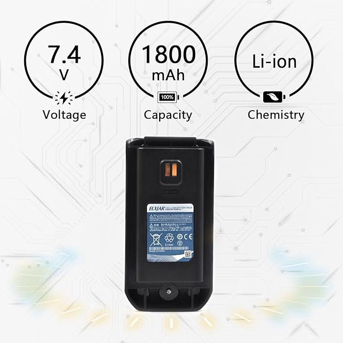 (2-Pack) 7.4V 1800mAh Li-ion Battery Replacement for Baofeng UV-21, UV-21R, UV-21 Pro, UV-21 Pro V2, UV-21 Pro V3 Two-Way Radios