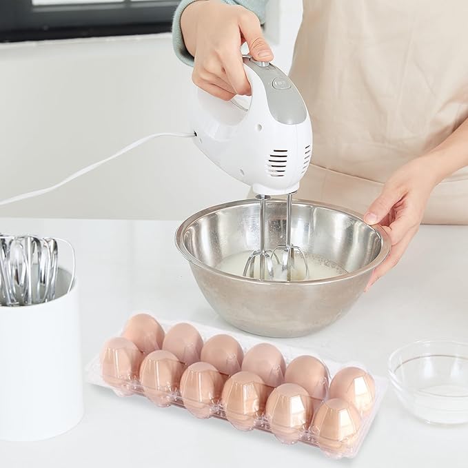 Haploon 120 Pcs Plastic Egg Cartons Cheap Bulk 12 Count Clear Empty Egg Cartons Reusable Egg Holder, 2x6 Grids Egg Trays for Refrigerator Use, Chicken Farming, Family Storage, Market Display