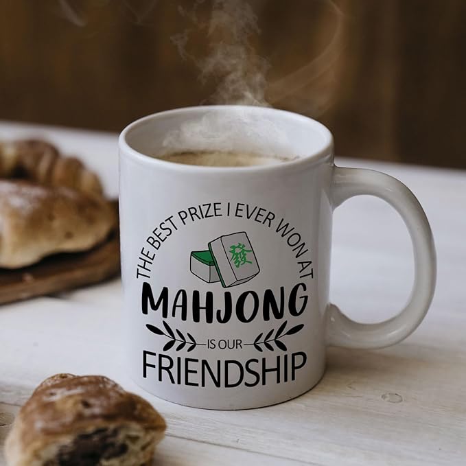 Mahjong Gifts Coffee Mug - Gifts for Mahjong Players Mug, Mahjong Gifts for Women Men, Mahjong Accessories and Gifts, the Best Prize I Ever Won st Mahjong Ceramic Coffee Mug 11 oz