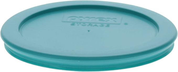 Pyrex 7200-PC 2-Cup Turquoise Food Storage Replacement Lid (2-Pack) - Made in USA