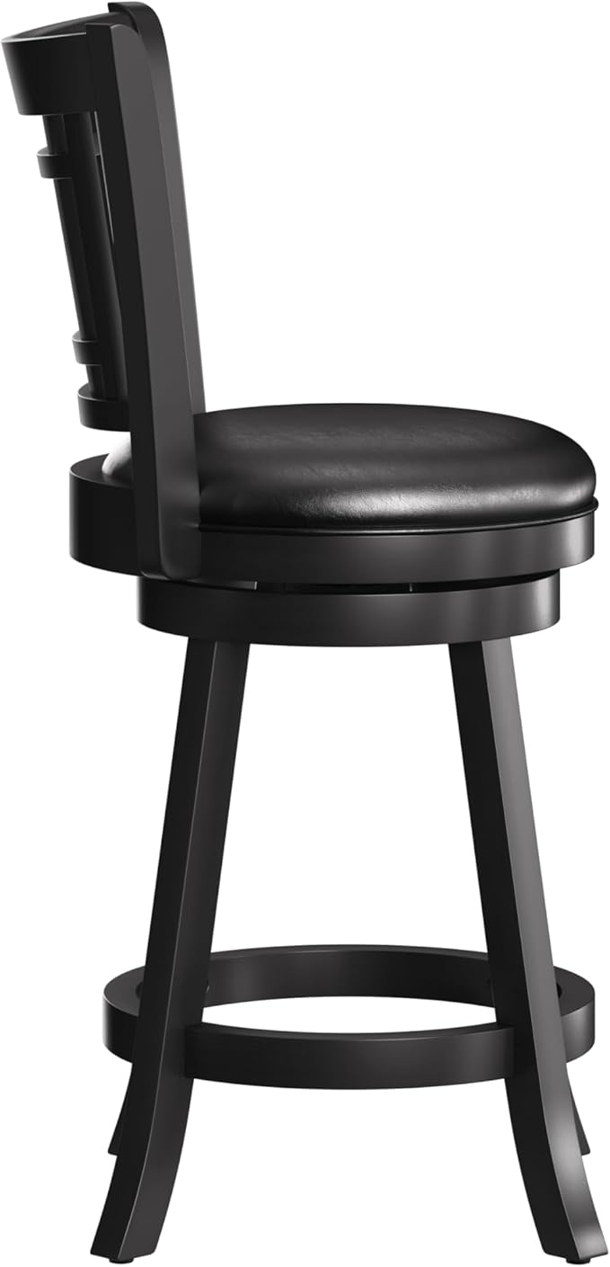 Hillsdale Fairfox 24.5" Wood Swivel Counter Height Stool, Black