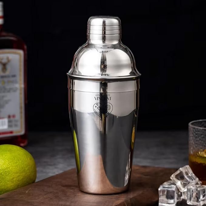 Personalized 24oz Cocktail Shaker Set, Custom Engraved Stainless Steel Martini Shaker with Measuring Jigger & Mixing Spoon, Professional Bar Tools Gift for Bartenders, Cocktail Enthusiasts & Beginners