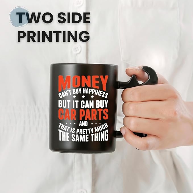 Onebttl Car Gifts For Men, Women, Dad, Mechanic - 13.5oz/400ml Ceramic Wrench Coffee Mug - Money