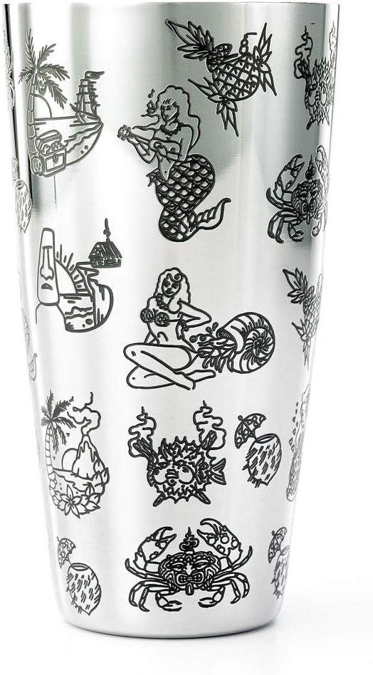 Barfly Cocktail Tin, Large 28 oz (828 ml), Stainless Steel, Tiki