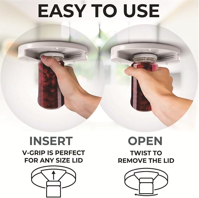 Jar Opener for Seniors & Arthritis - Under Cabinet Mount, Easy Grip for Weak Hands, Effortless Twist to Open Any Jar, Bottle & Lid, Rust-Proof Adjustable Opener