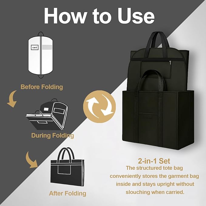 Heavy Duty Clothing Storage Garment Bag, Large Zippered Garment Bags for Hanging Clothes, Breathable Travel Garment Bags for Long Dresses and Suits, Hanging Garment Bags for Closet Storage 43 inches