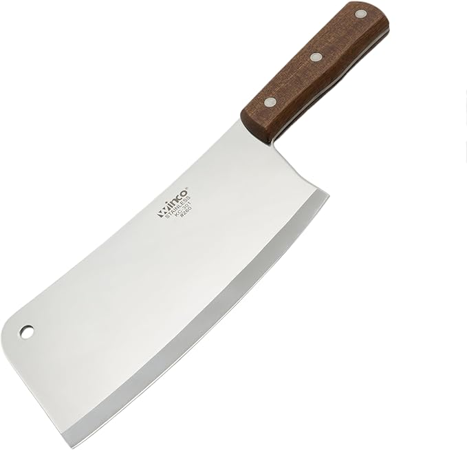 Winco 8" Heavy Duty Chinese Cleaver with Wooden Handle, 3-1/2″