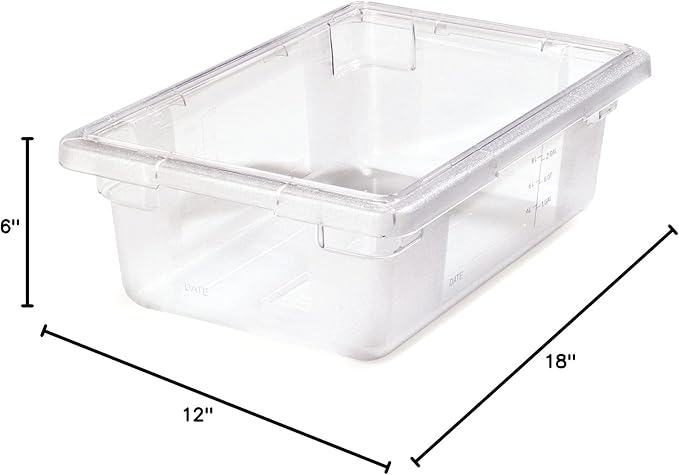 Carlisle FoodService Products Storplus Food Storage Container with Stackable Design for Catering, Buffets, Restaurants, Polycarbonate (Pc), 3.5 Gallons, Clear
