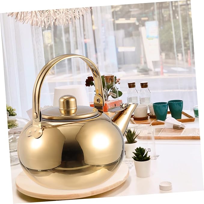 ABOOFAN Stainless Steel Teapot Infuser Portable Kettle for Home Use Capacity Compatible Induction and Gas Stoves Heat Resistant Easy to Clean