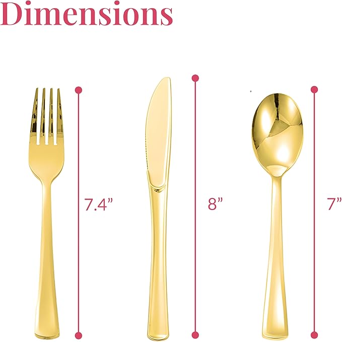 Prestee 400 Piece Pre Rolled Gold Plastic Silverware Set for 100 Guests - Disposable Silverware Set with Napkins for Weddings and Events - Wrapped Forks, Spoons and Knives with Elegant Gold Finish