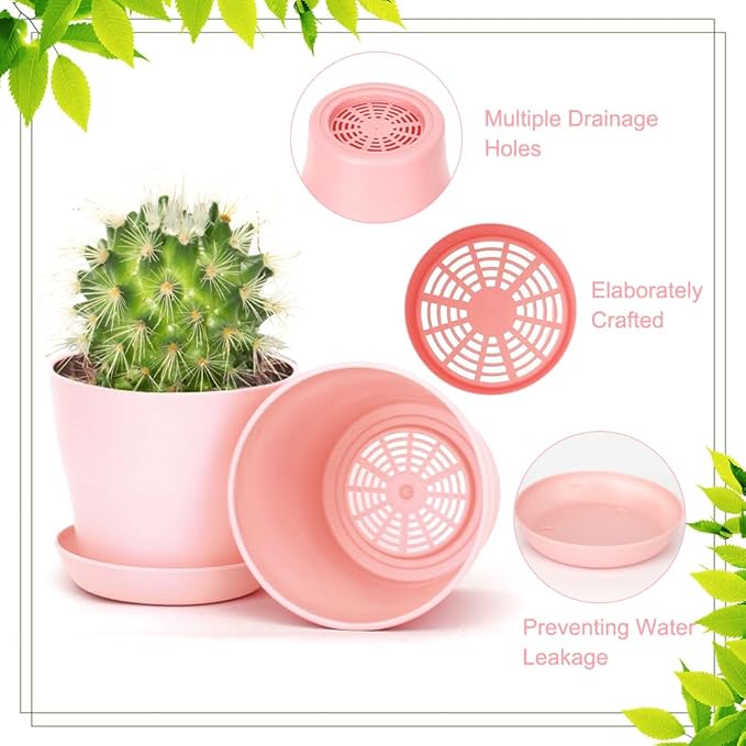8 Pcs Flower Pot,Pots for Planting,3.8" Nursery Pot,Plastic Plant Pots Indoor for Plants Garden Succulent Pot,Gardening Gifts Herb Garden Planter,Seedling Planter