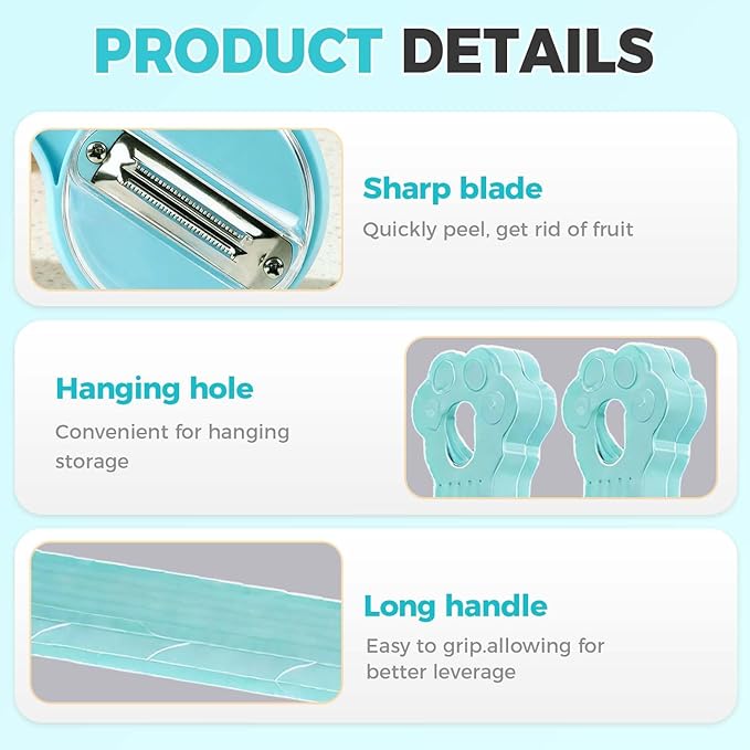 Peeling Knife With Storage Boxs, New with Box Storage Kitchen Special Fruit Peeler, Double sided Stainless Steel Peeler, Fruit Vegetable Peeler with Container (1PC Green)