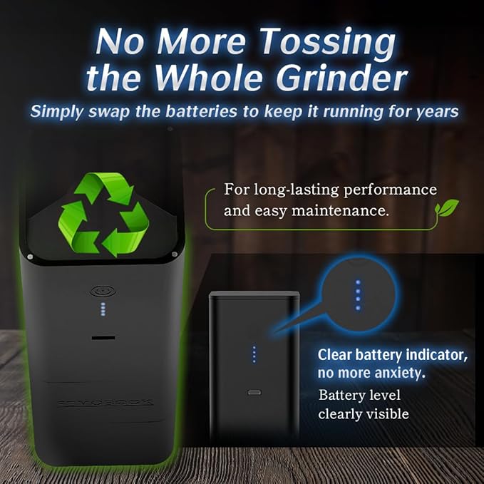 Femobook-A2 Portable Electric Coffee Grinder, Cordless Burr Grinder USB Rechargeable Coffee Grinder Magnetic Grounds Cup for Espresso Pour Over Travel & Home Brewing, Black