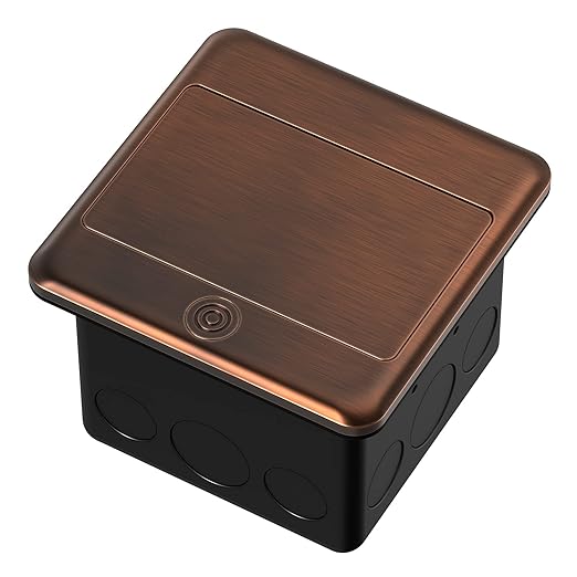 KYHSHJ 4.8A USB Chargers Pop Up Floor Waterproof Electrical Outlet Receptacle Stainless Steel Box, (Bronze)
