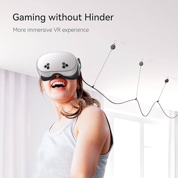 KIWI design VR Cable Management, 6 Packs VR Pulley System Compatible with Quest 3S/3/2/1/Pico/PSVR/PSVR2