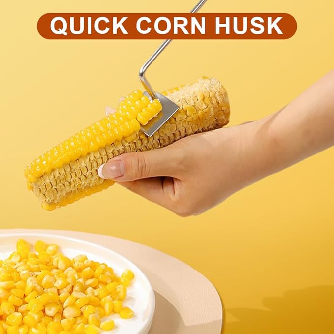Easy Clean Corn Cob Peeler, 2026 Upgraded Long Handle Stainless Steel Upgrade Corn Stripping Tool for Home Kitchen Gadget (3)