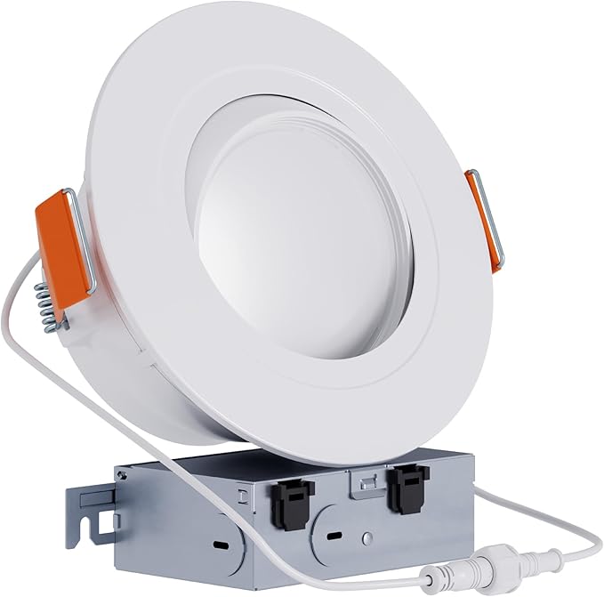 HALO RA 6-Inch Canless LED Recessed Downlight with Adjustable Gimbal, Selectable Lumens and Color Temperatures, Dim-to-Warm - RA6LS9FSD2W1EWHDM