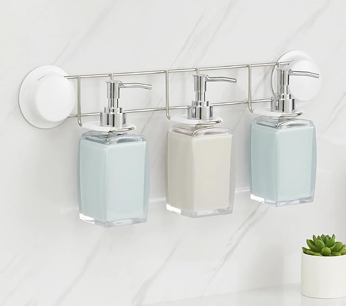 5 Pcs Blue Acrylic Bathroom Accessories Set Complete,Lotion/Soap Dispenser,Soap Dish,Toothbrush Holder,Tumbler, Toilet Brush and Holder, Modern Bathroom Decor and Housewarming Gift Set, Blue