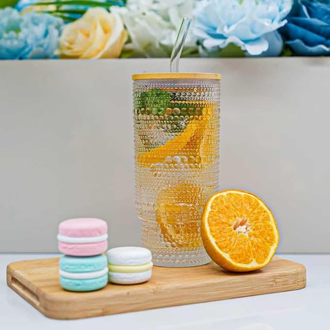 Hobnail Drinking Glasses Vintage Glassware SetVintage Glassware Set (CLEAR)