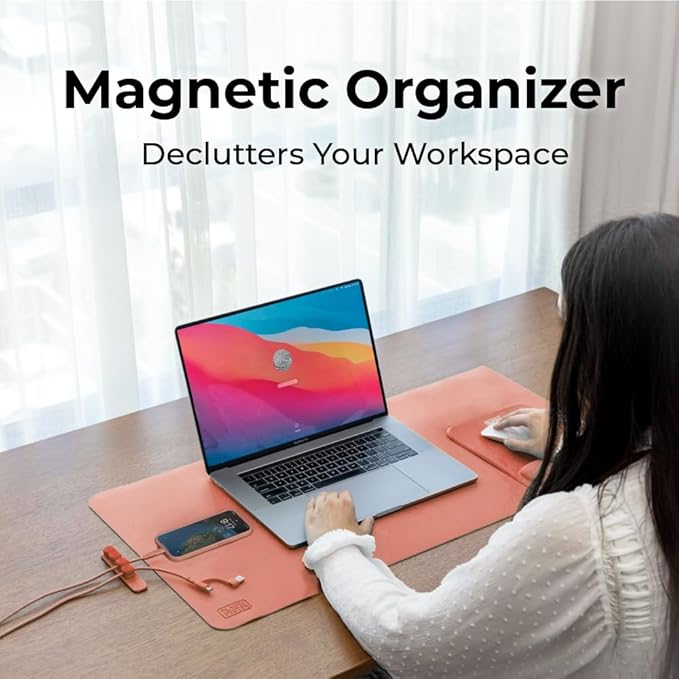 BLACK+DECKER 4 Pack Magnetic Cable Clips w/Metal Plate, Adhesive Wire Holder Keeper Cord Organizer for Desk, Home Office Phone Car Wall Desktop Nightstand (Coral Rose)