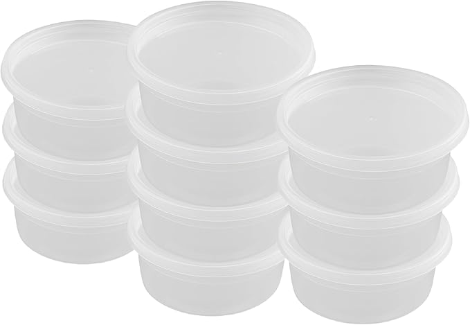 Heavy-Duty PP Deli Containers with Lids - 8oz PP Deli Container, 20 sets