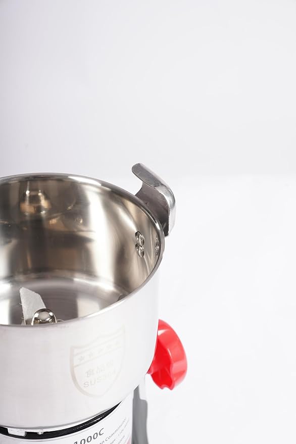 1000g Electric Grain Grinder Stainless Steel 304 Commercial High Speed 30000r/min 3600W Powder Mill for Wheat Corn Spices Grain Dry Rice Nursing Homes Hospitals