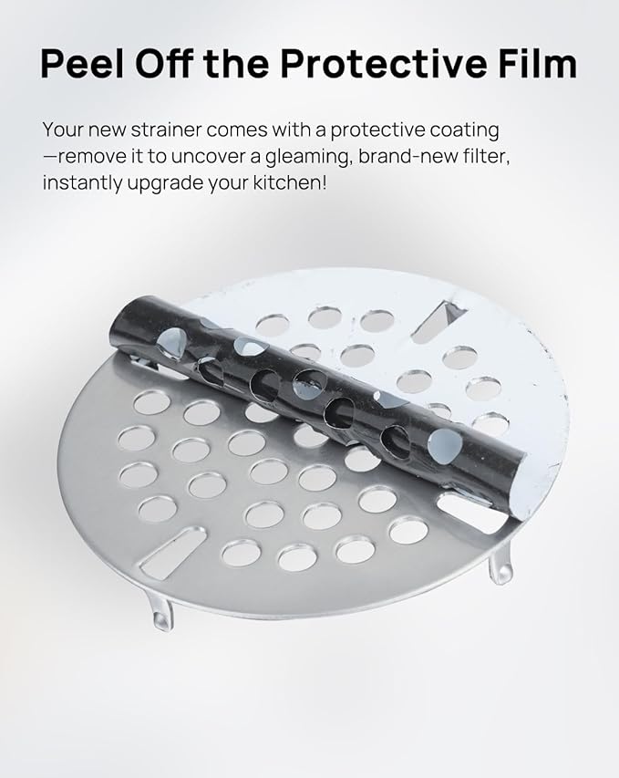 3-1/2" Commercial Sink Drain Strainer Replacement, Waste Drain Cover Screen, Flat Strainer Only for Commercial Sink Drain with Lever Handle, Stainless Steel (NOT Universal)