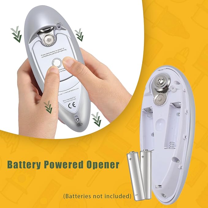 TARSHYRY Automatic Electric Can Opener, Stainless Steel Hand Held Battery Operated Can Opener Kitchen Gadgets for Seniors, Kitchen Gadgets