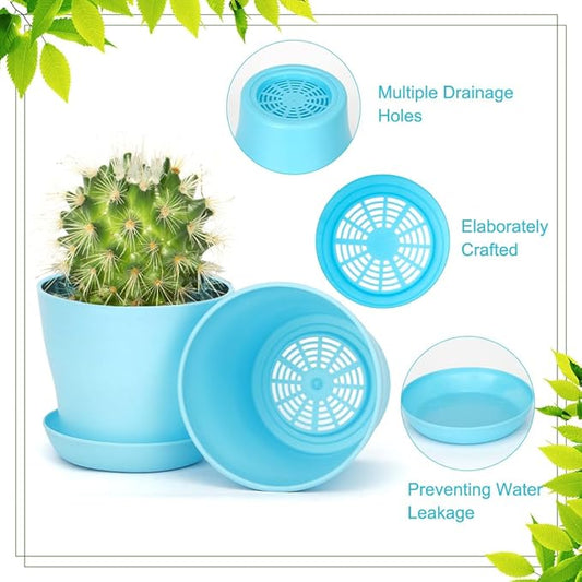 8 Pcs Plant Pots,3.8" Indoor Planter,Planters for Outdoor Plants,Plastic Pots for Plants,Nursery Pots for Plants,Pots for Plants,Small Flower Pots,Cactus Pot,Mini Flower Pots,Gardening Gifts