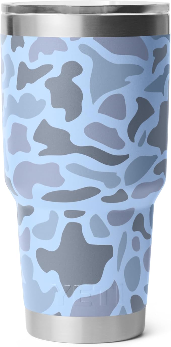 YETI Rambler 30 oz Tumbler, Stainless Steel, Vacuum Insulated with MagSlider Lid, Blue Camo