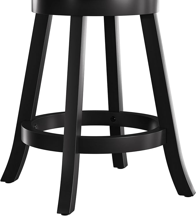 Hillsdale Fairfox 24.5" Wood Swivel Counter Height Stool, Black