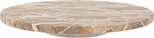 Creative Co-Op Scandinavian Round Marble Lazy Susan, Multicolor
