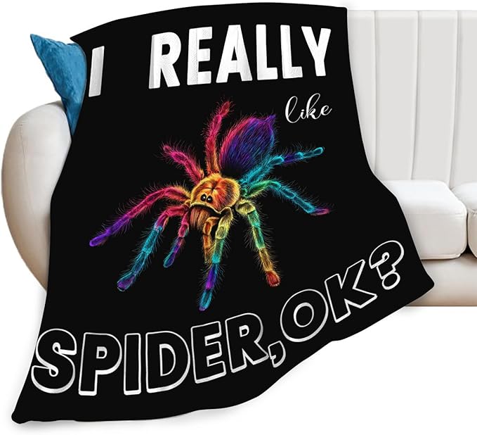 Spider Blanket Gifts for Girls Women Halloween Spider Throw Blankets Cozy Plush Fleece Flannel Fuzzy for Boys Men Decor 80"X60"