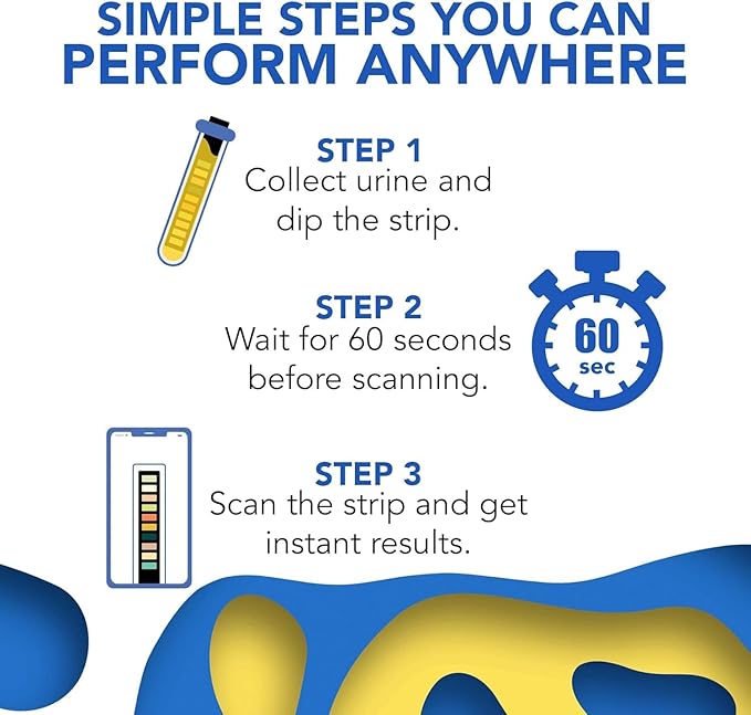 [URINIFY Essential] Mobile App Urine Test Strips and at Home UTI Test Strips, Kidney Test kit at Home, Hydration, Keto Test Strips, pH Test Strips, Liver Test, urinalysis Test, Protein, 12 Strips
