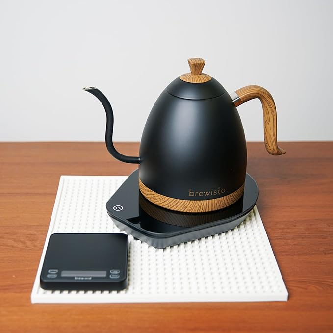 Brewista Artisan Electric Gooseneck Kettle, Water Boiler with LCD Panel, Precise Temperature Control, Fast Boiling and Keep Warm Settings for Pour-Over Coffee & Tea, Café, 1 Liter (Matte Black)