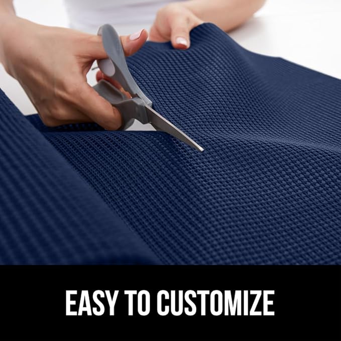 GORILLA GRIP powerGRIP Drawer Shelf and Cabinet Liner, Thick Strong Hold, Non-Adhesive Liners Protect Kitchen Cabinets and Cupboard, Bathroom Drawers, Easy Install, Breathable Mat, 20" x30', Navy Blue