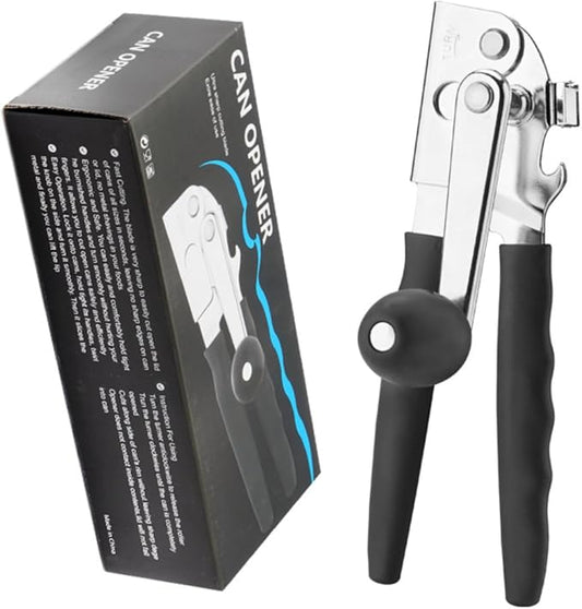 Manual Can Opener Heavy Duty Stainless Steel Handheld Can Opener for Seniors, Smooth Edge Safe Cut Kitchen Tool for Home Cooking Use