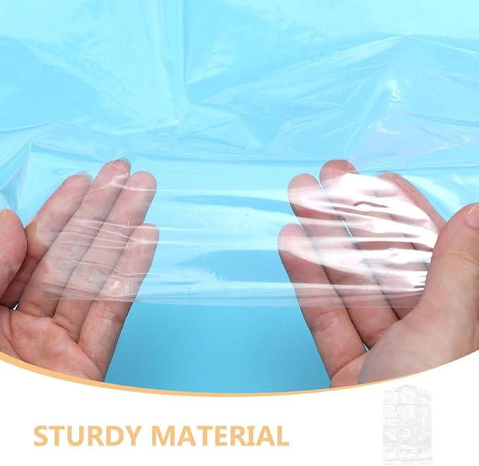VICASKY 12pcs Clear Garment Rack Cover with Hanger Opening Transparent Dress Protectors Shoulder Protector Covers Disposable Clothing Storage Bags for Dry Cleaners and Home Use
