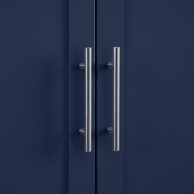 Crosley Furniture Savannah Tall Pantry Storage Cabinet with Shelves, Kitchen, Dining, or Laundry Room, Navy