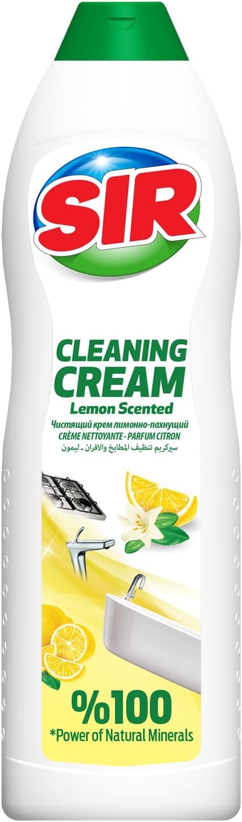 Tribello Multipurpose Surface Cleaner Cream for Kitchen & Bathroom, 100% Dirt Removal with Natural Cleaning Particles - Large 735ML / 25OZ (Lemon)