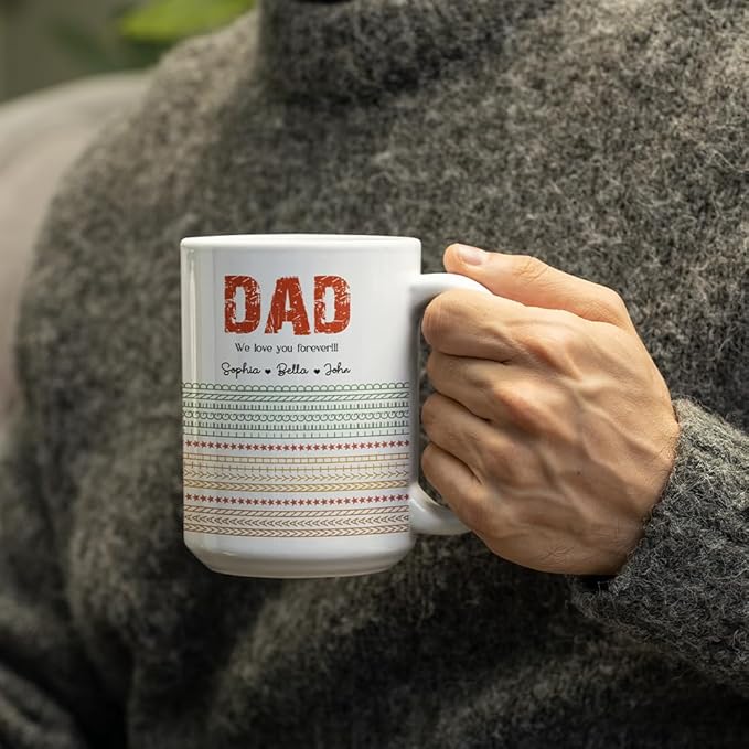 Personalized Hidden Message Mug Gifts for Dad - Custom Man Myth Legend Cup, Funny Mug Gift For Father's Day, Birthday, Christmas, 16 Oz 11 Oz Ceramic Dad Coffee Mugs from Daughter or Son